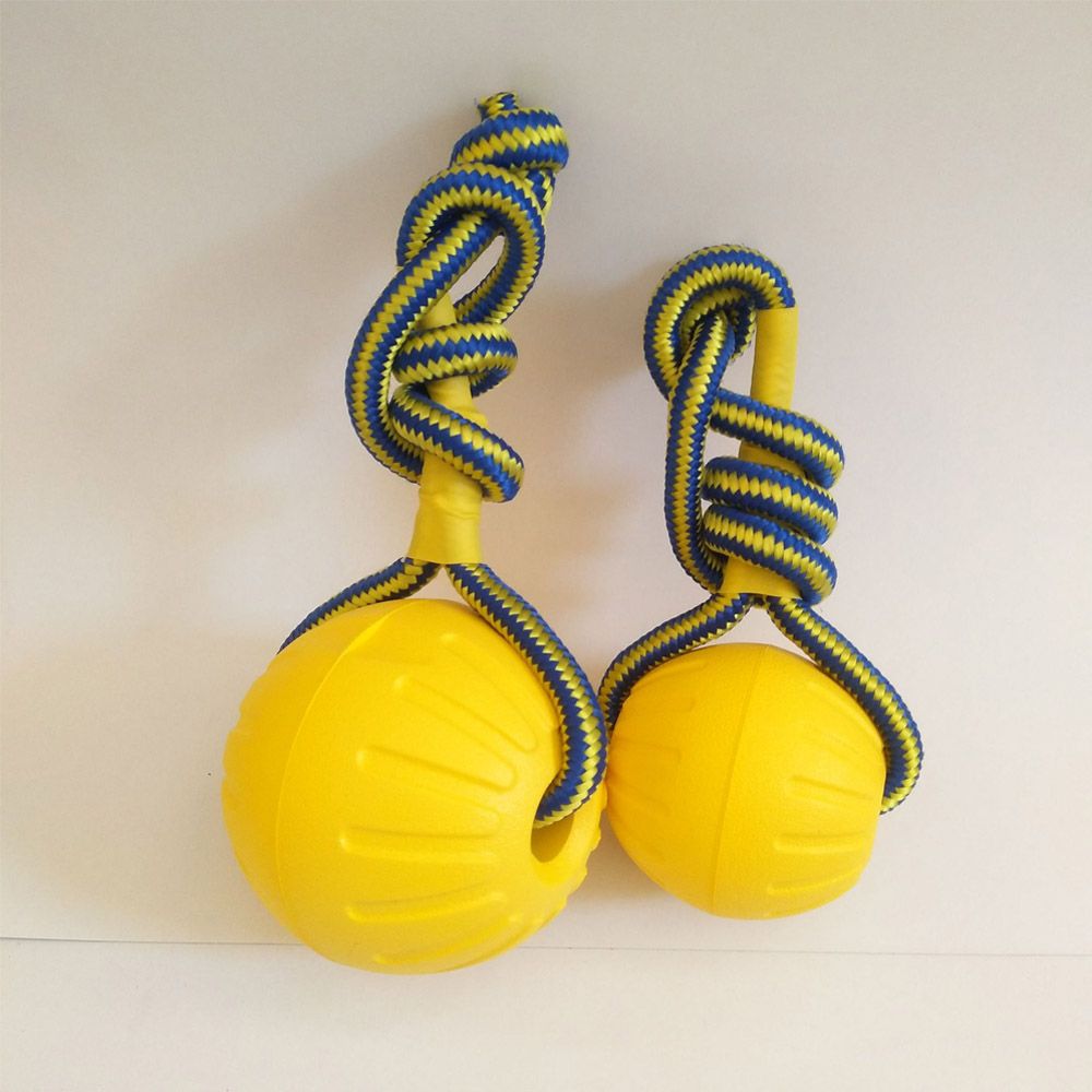 Suction Cup Dog Tug Toy - Mainan anjing peliharaan bola karet kuning