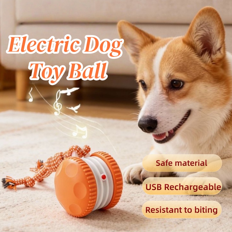 Automatic Moving Dog Ball - Bola Mainan Hewan Peliharaan Interaktif Elektrik