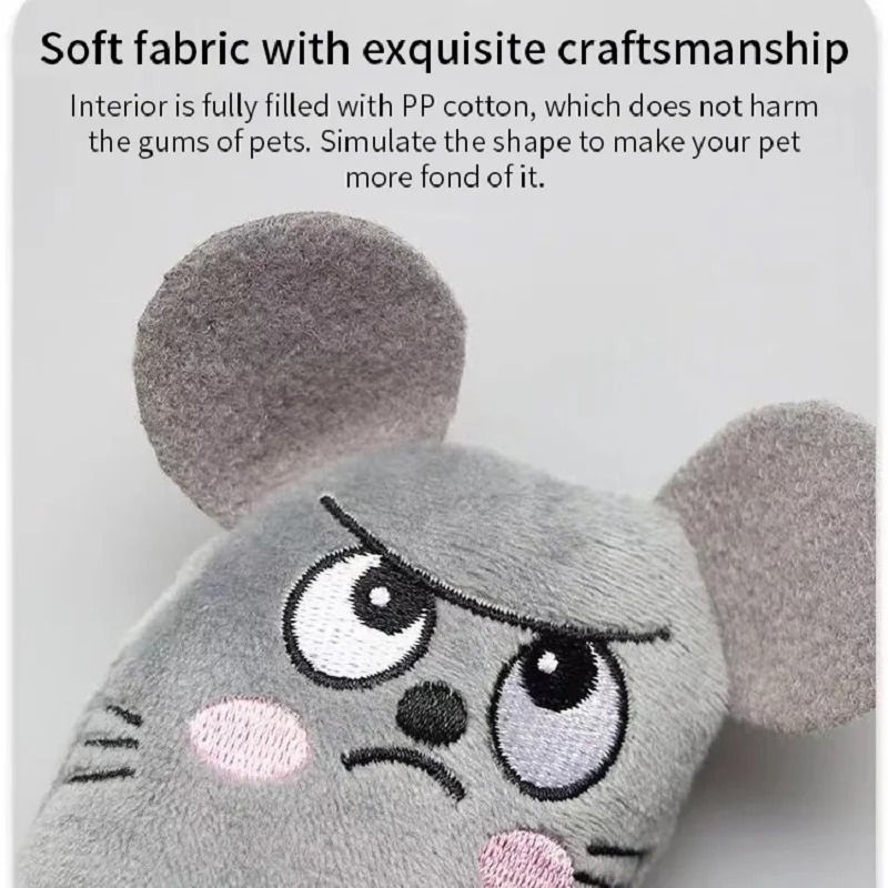 Catnip Interactive Plush Mouse - Mainan Kucing Lucu Mainan Kucing Interaktif