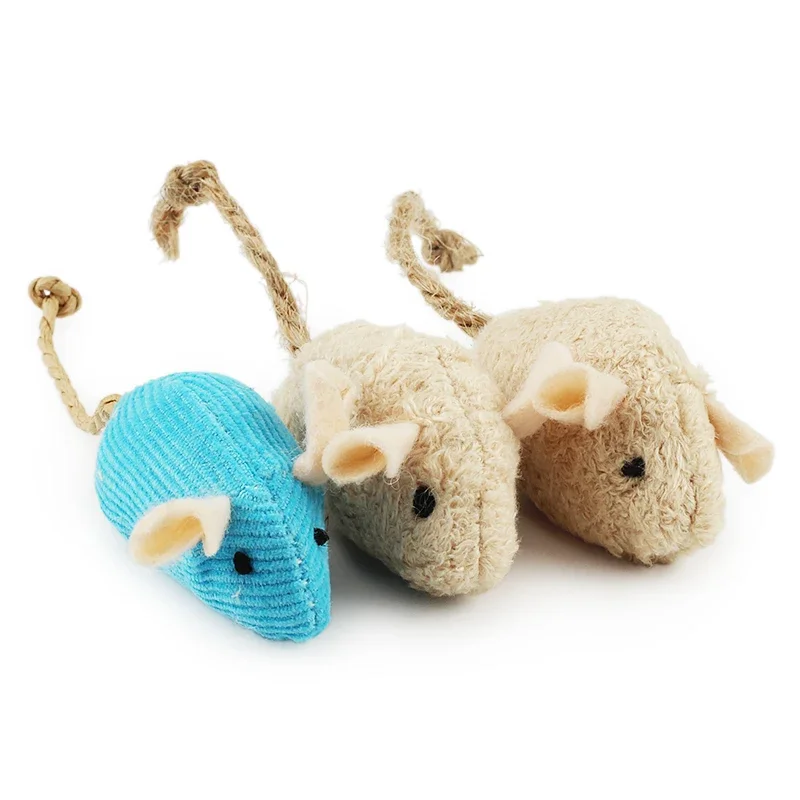 Catnip Interactive Plush Mouse - 5-200 buah mainan hewan peliharaan interaktif