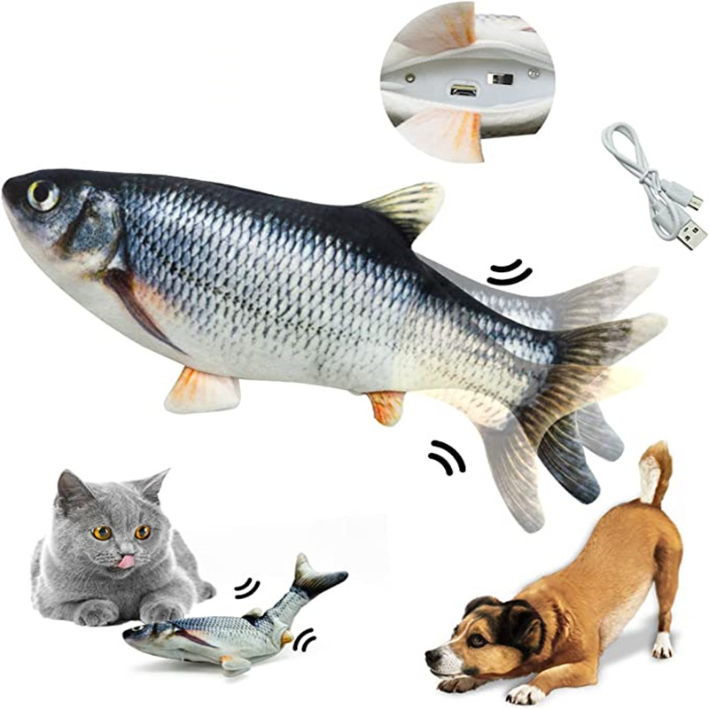 Electric Floppy Fish Dog Toy - Mainan Kucing Ikan USB Charger, Ikan