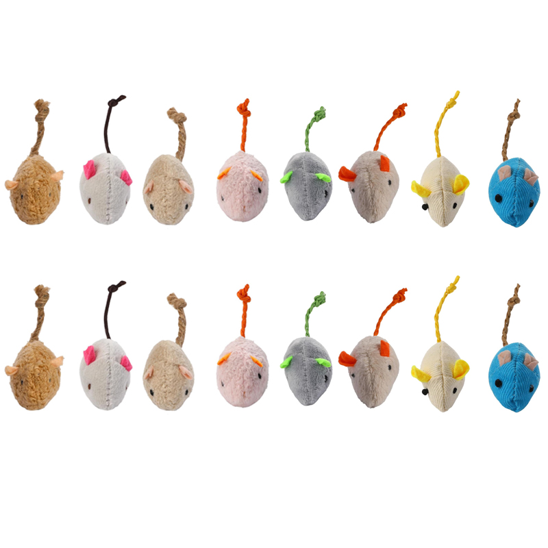Catnip Interactive Plush Mouse - 16 Buah Mainan Tikus Interaktif untuk