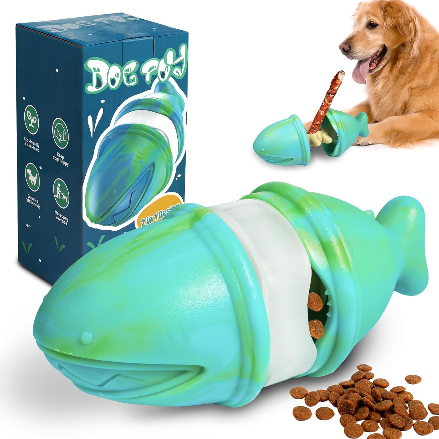 Rubber Treat Dispensing Dog Toy - Mainan Kunyah & Tempat Penyimpanan Bully