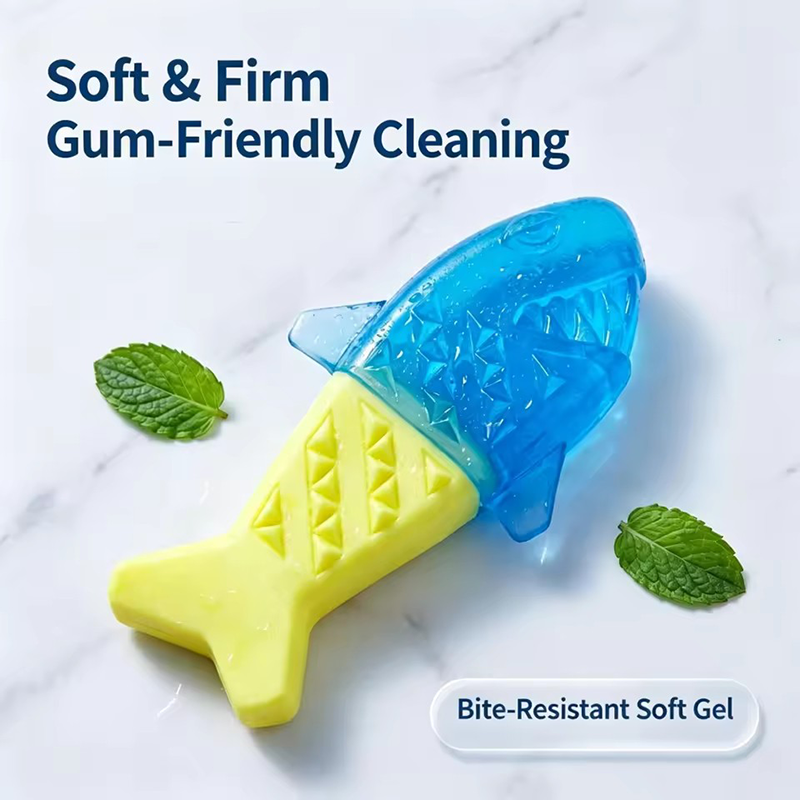 Teeth Cleaning Dog Chew Bone - Mainan Anjing TPR Bentuk Tulang Ikan,