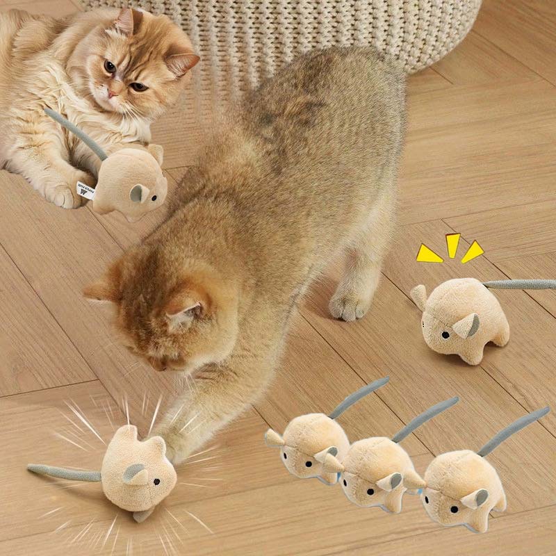 Catnip Interactive Plush Mouse - Mainan Kucing Tikus Elektrik Berbahan Plush