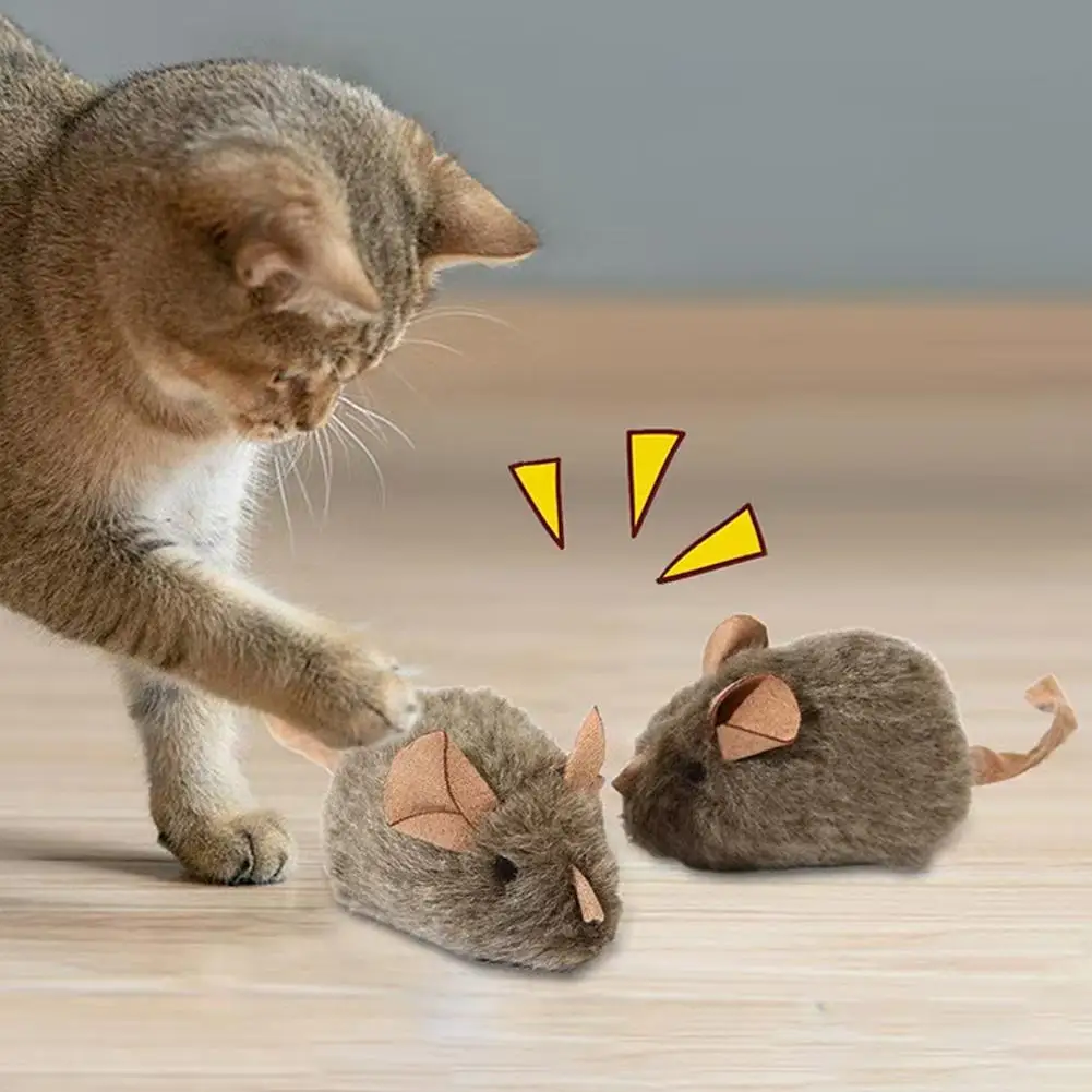 Catnip Interactive Plush Mouse - Mainan Tikus Boneka Lucu untuk Kucing,