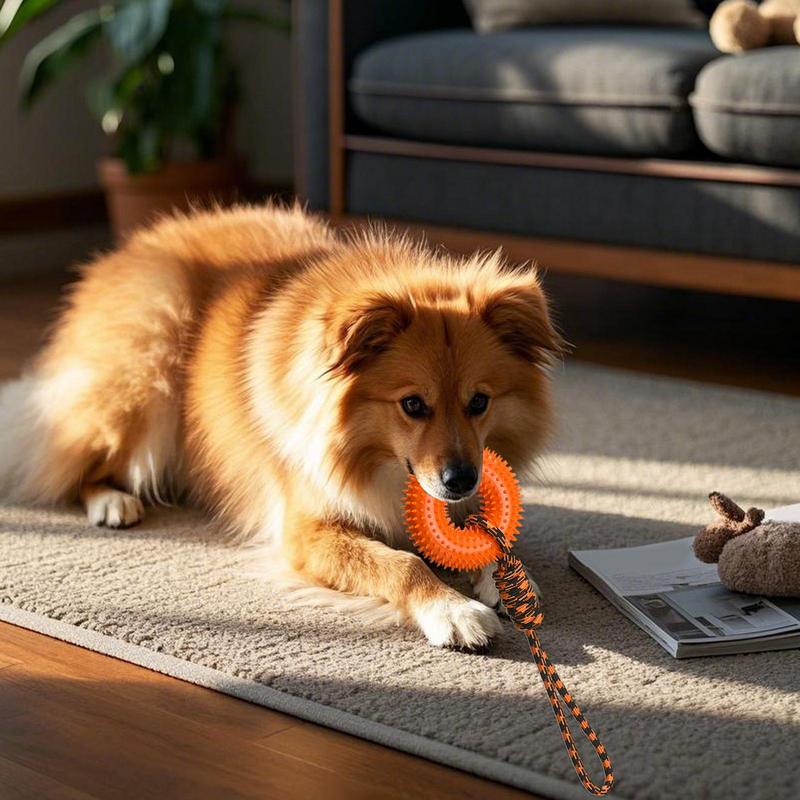 Dog Rope Toy Aggressive Chewers - Mainan Melengking untuk Anjing Cincin Runcing