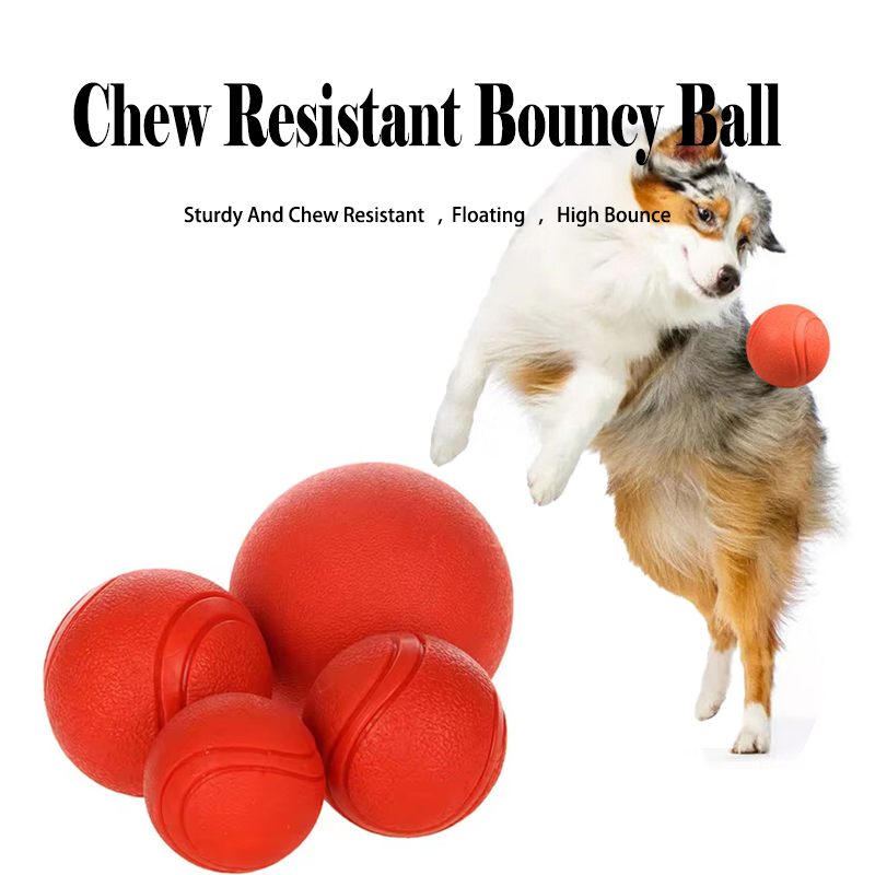Indestructible Dog Chew Toy - Bola Karet Solid untuk Anjing, Mainan