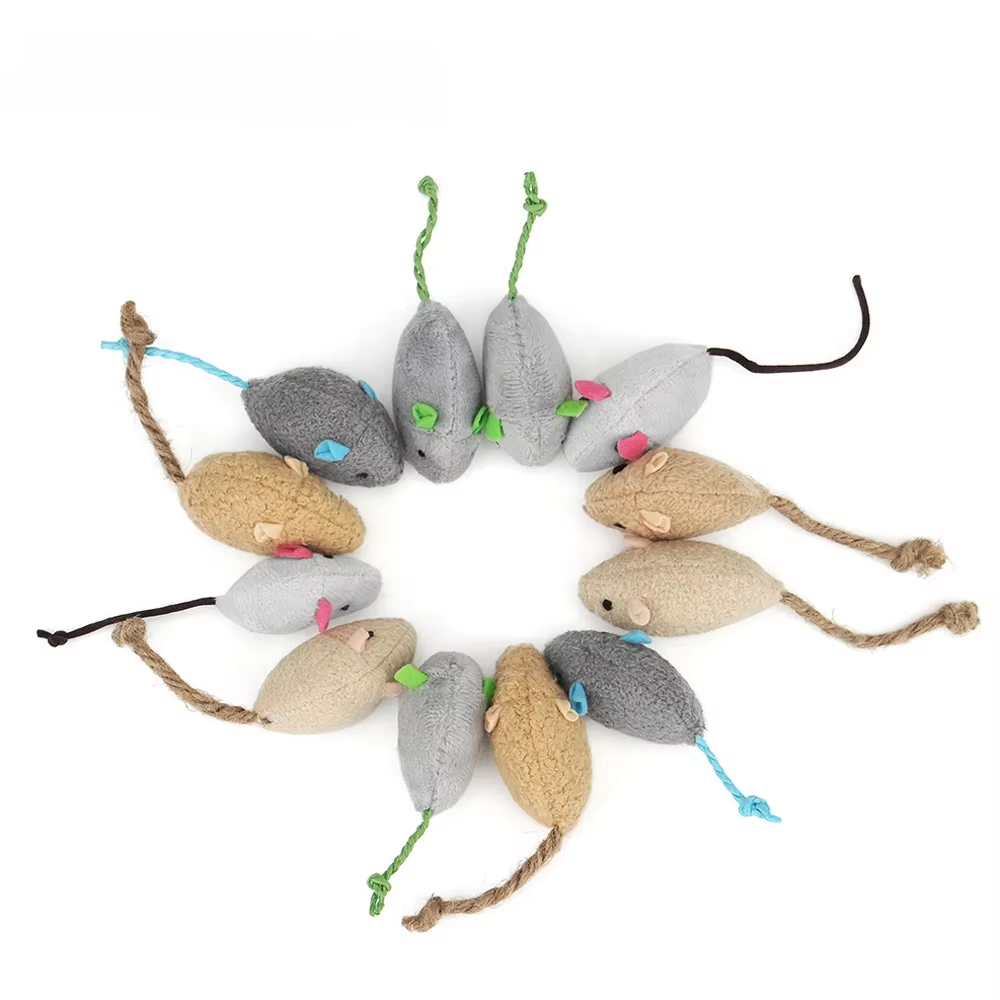 Catnip Interactive Plush Mouse - 5pcs Mainan Tikus Kucing dengan Catnip,