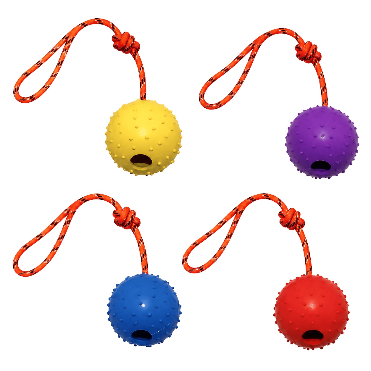 Dog Rope Toy Aggressive Chewers - 2-Pak Bola Anjing Karet Tahan Lama