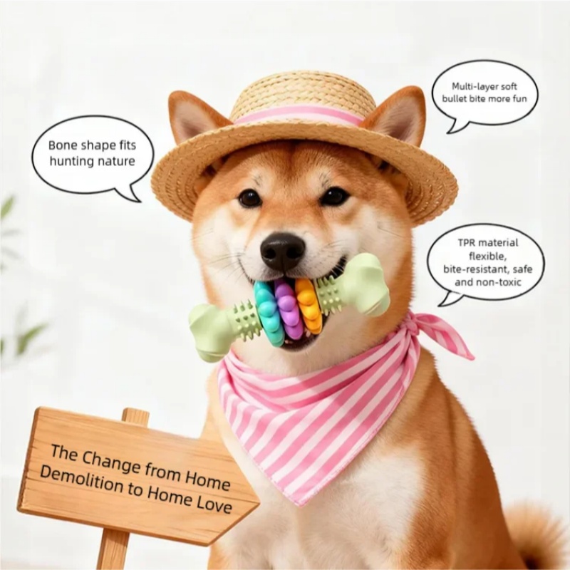Mainan Kunyah Anjing TPR Tahan - Teeth Cleaning Dog Chew Bone ulasan dan harga