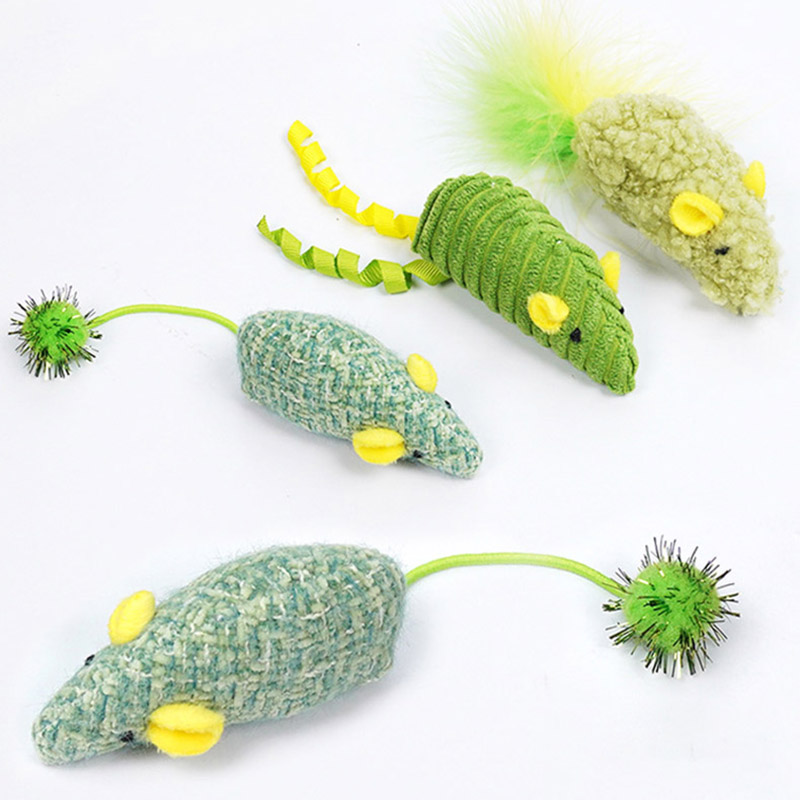 3pcs Mainan Tikus Boneka Reali - Catnip Interactive Plush Mouse ulasan dan harga