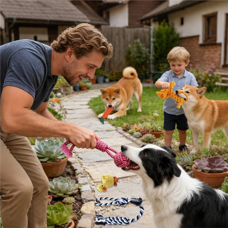 Tali Untuk Anjing 6 Buah Perle - Dog Rope Toy Aggressive Chewers ulasan dan harga
