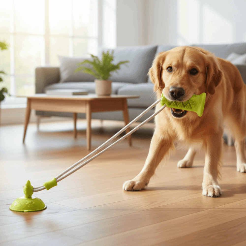 Mainan Anjing Anti Gigitan den - Suction Cup Dog Tug Toy ulasan dan harga