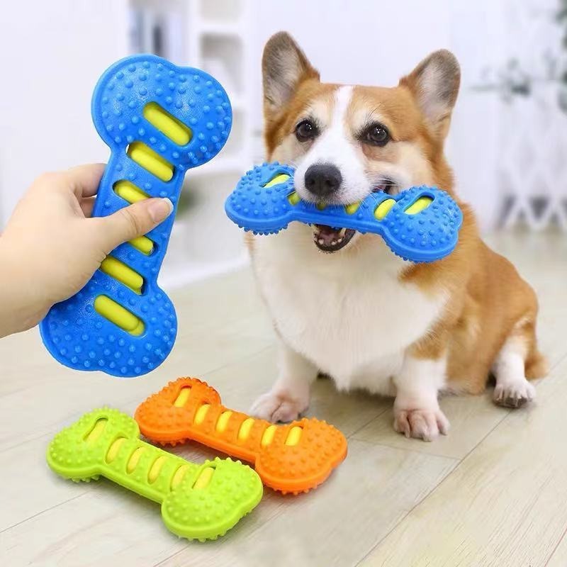 Mainan Kunyah Anjing Karet Tah - Teeth Cleaning Dog Chew Bone ulasan dan harga