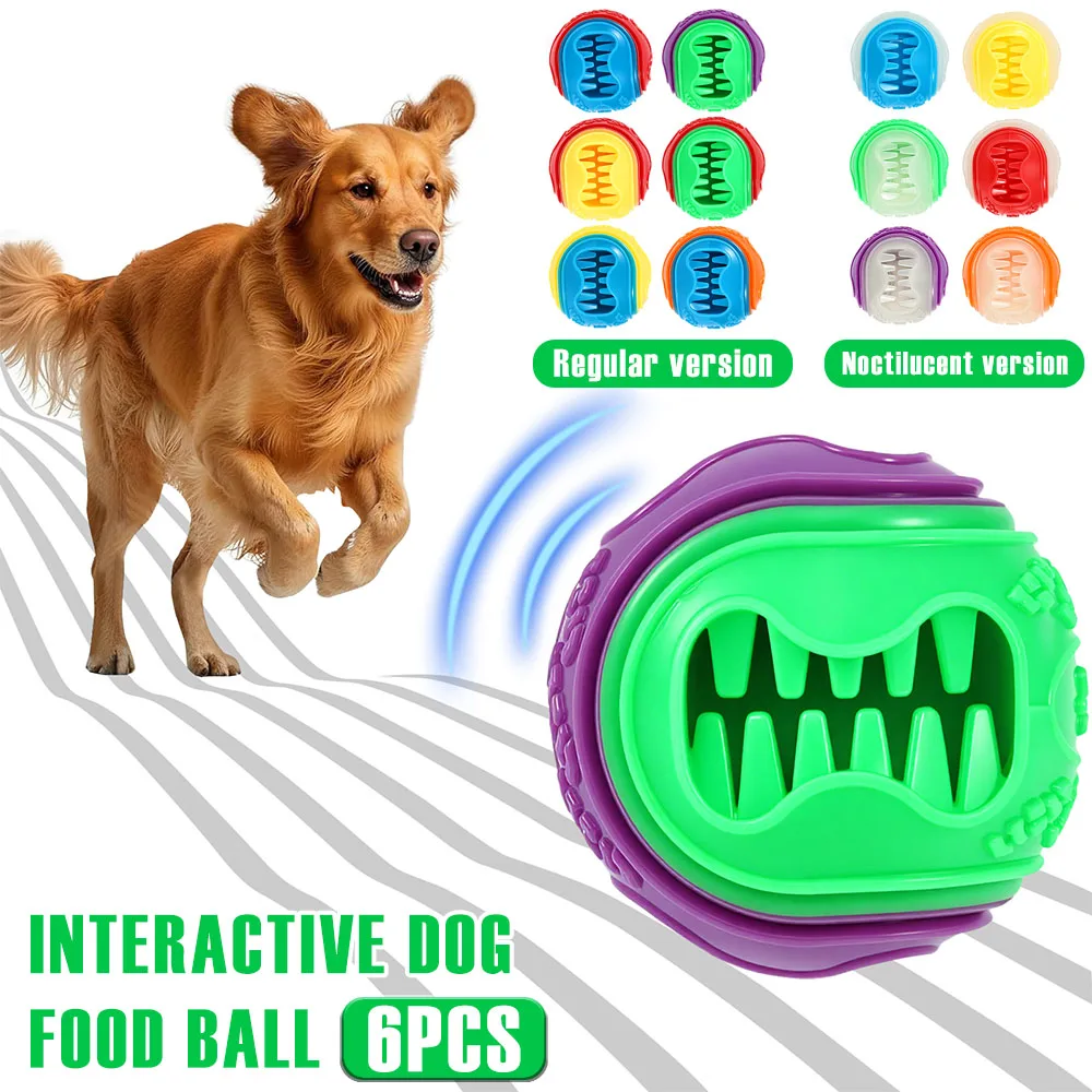 6Pcs Bola Makanan Anjing Inter - Rubber Treat Dispensing Dog Toy ulasan dan harga