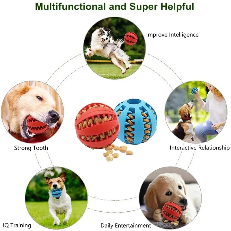 1 Pcs Bola Camilan Anjing Main - Rubber Treat Dispensing Dog Toy ulasan dan harga