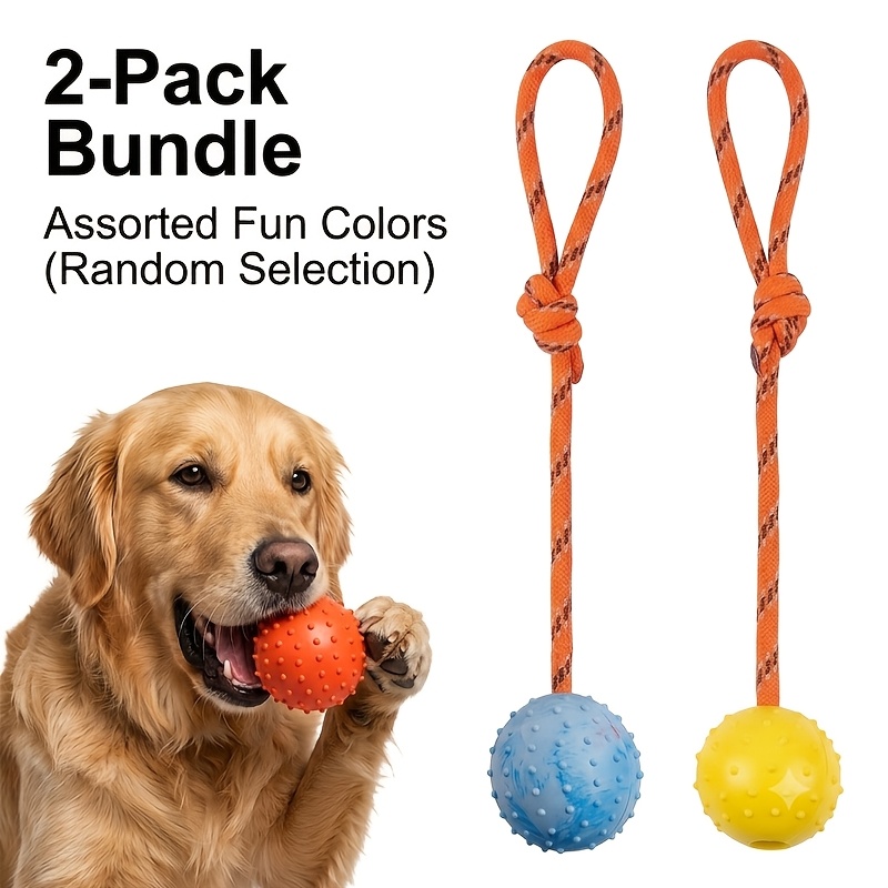 2-Pak Bola Anjing Karet Tahan  - Dog Rope Toy Aggressive Chewers ulasan dan harga